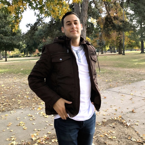 MENS BROWN BOMBER puffer jacket NWT - Picture 2 of 8